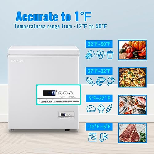 DEMULLER Chest Freezer - Electronic Control -12℉ to 50℉- 2 Removable Baskets