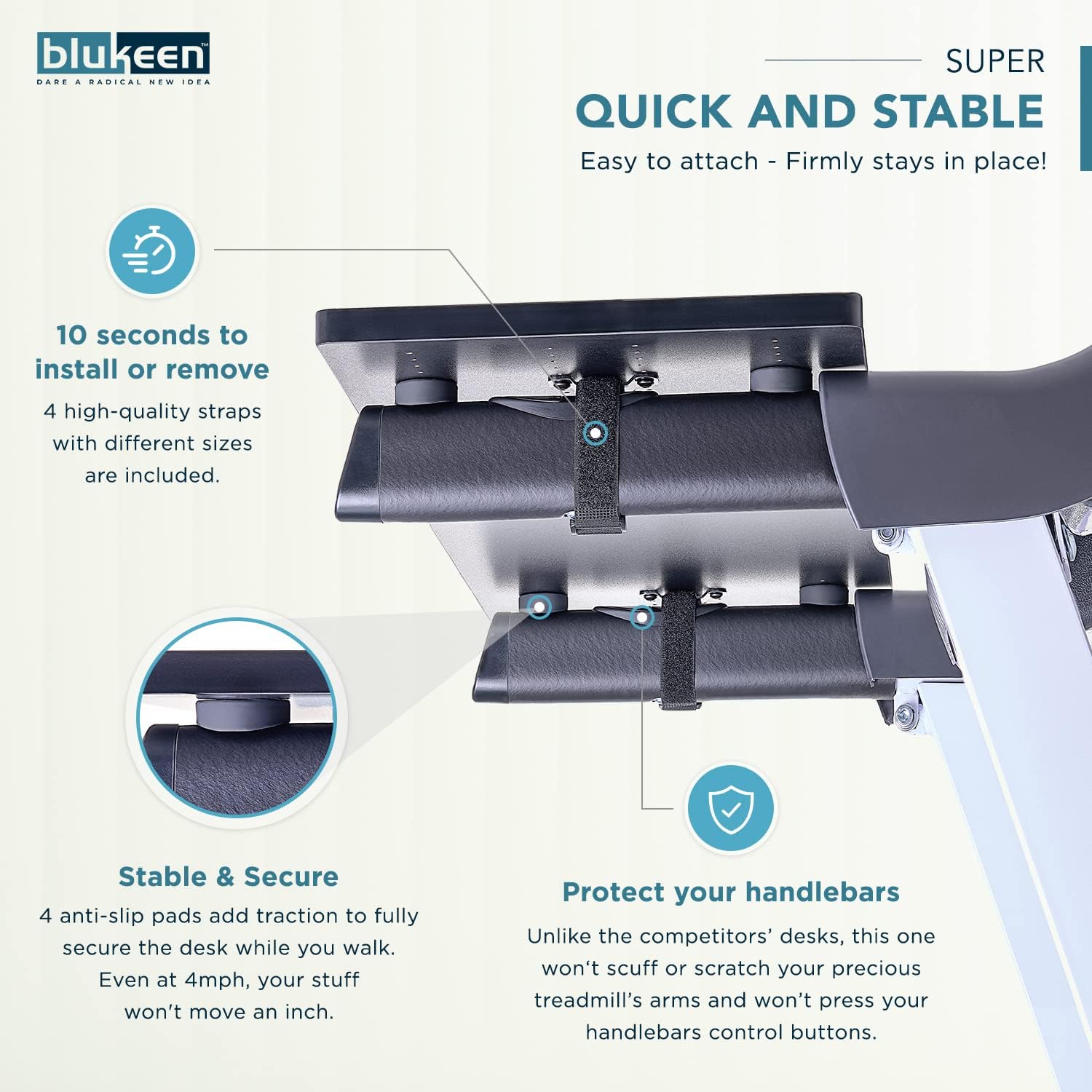 Treadmill Desk Attachment - Adjustable Treadmill Laptop Holder - Easy to Set Up Laptop Stand for Treadmill - Universal Treadmill Accessories for Reading - Treadmill Laptop Desk Workstation Pack of 2