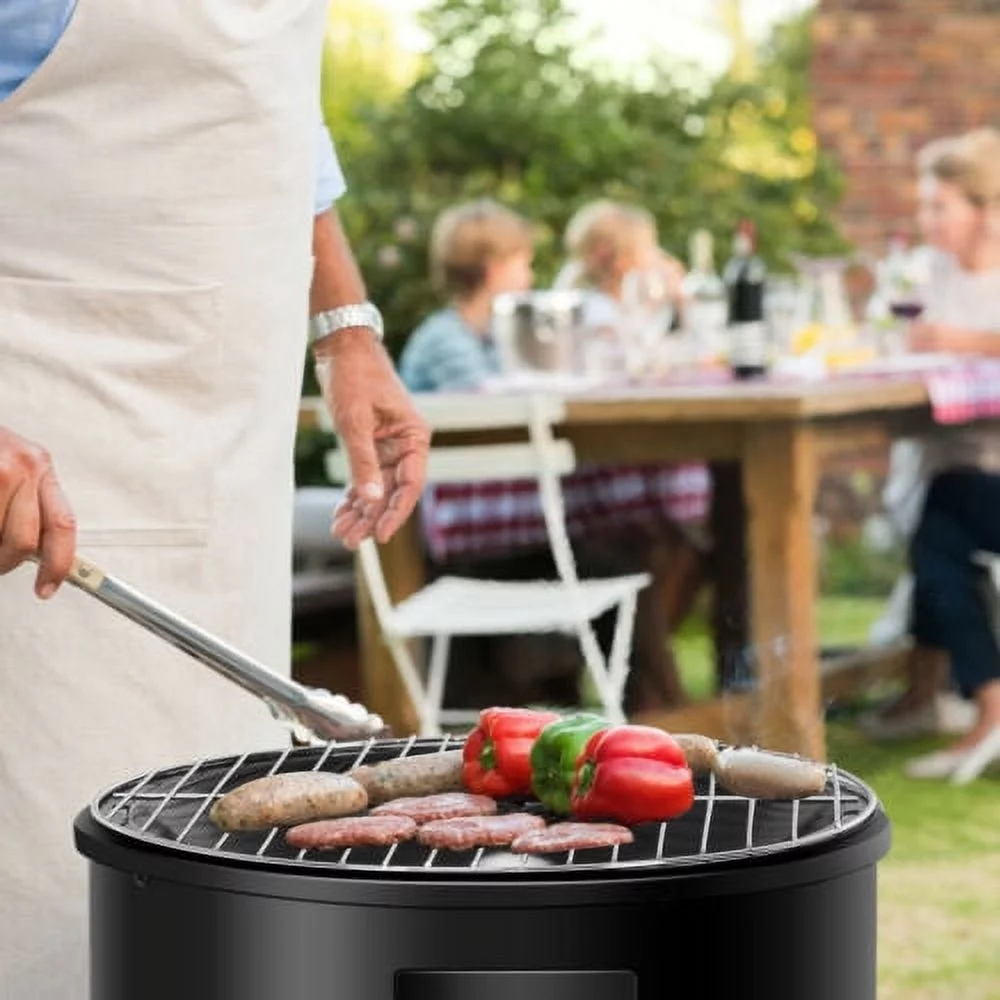 YouLoveIt Charcoal Grill, Smokeless Grill, Vertical Charcoal BBQ Smoker, 3 in 1 Charcoal Barbecue Grill Outdoor Vertical Smoke Portable Meat Cooker