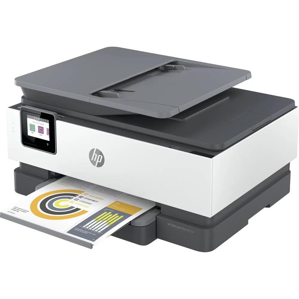 HP OfficeJet Pro 8025e All-in-One Wireless Smart Color Printer 1K7K3A Print, Scan, Copy, Fax, Mobile Functions, 6mths Instant Ink with HP+ Bundle with DGE Cable + Small Business Productivity Software