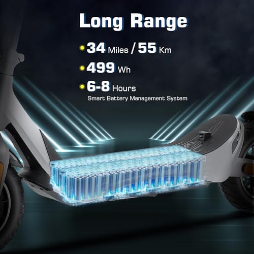 Caroma Electric Scooter, Peak 850W Powerful Motor, 30 Miles Long Range and 36 MPH Top Speed, Turn Signal & Cruise Control, Folding Electric Scooter Adults with Wide Pneumatic Wheel