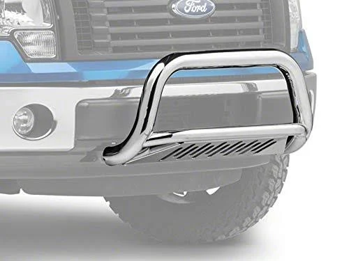Barricade 3-Inch Bull Bar with Skid PLATE; Stainless Steel for Ford F-150 2011-2020