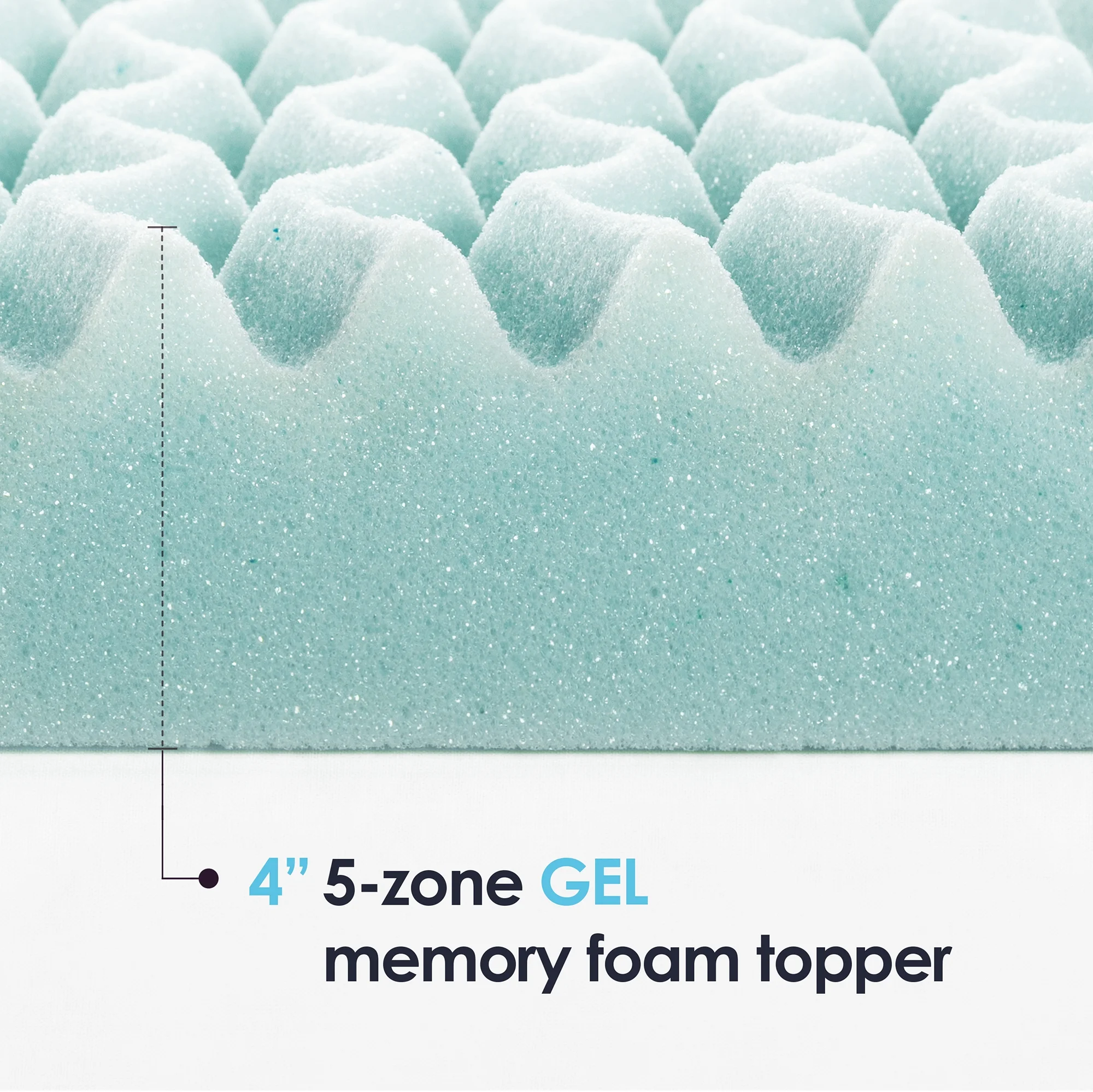 Mellow 4" 5-Zone Cooling Gel Memory Foam Mattress Topper, Full