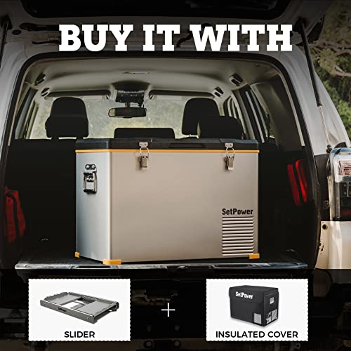 SetPower RV Single Zone Series Portable Fridge Freezer, 12 Volt Refrigerator, RV Refrigerator, Electric Cooler, Car Refrigerator, Portable Freezer, 3-YEAR Warranty, MAX & MIN Mode, 45L/48 Quart, 0℉-50℉, 12/24V DC, 100-240V AC, Car & Home Use