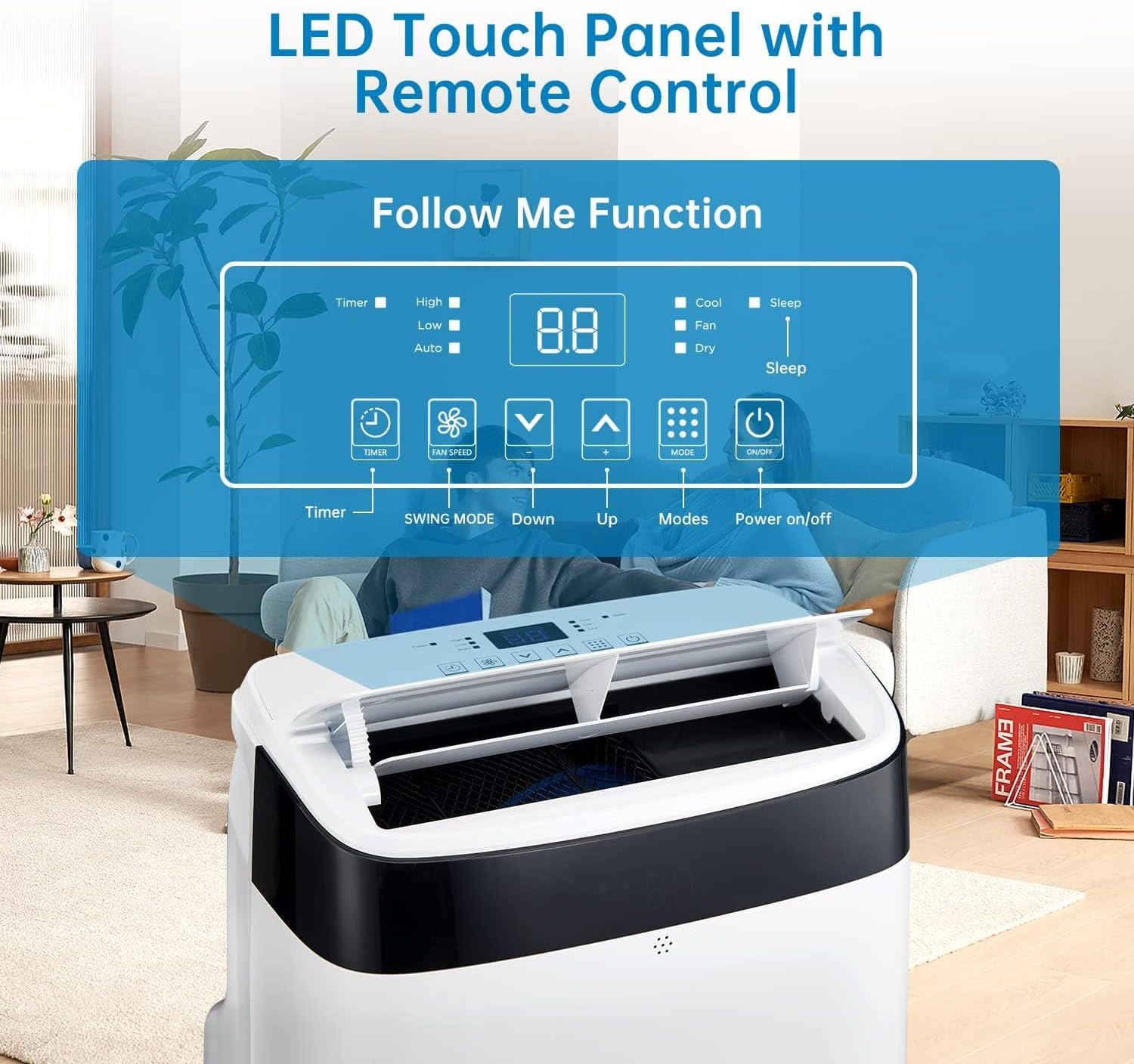 10,000BTU Portable AC, Portable Air Conditioners for Room up to 450 Sq. Ft., 4 Modes Portable AC Unit with Remote Control, Window Installation Kit for Room, Campervan, Office
