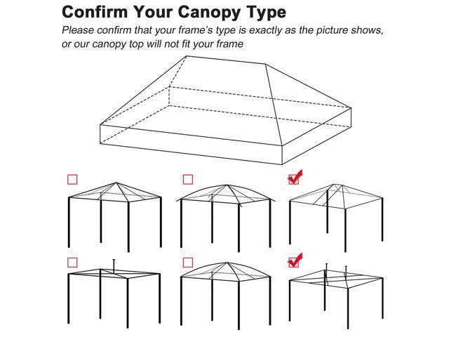 10x20 ft 550d Pop Up Canopy Top Replacement Patio Gazebo Sunshade Tent