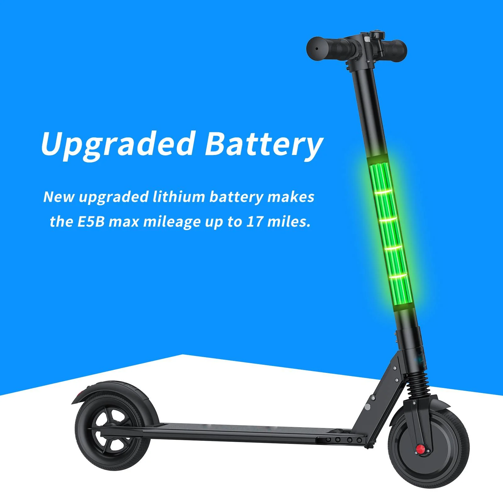 250W Lightweight Commuter Electric Scooter, 15.5 mph & 20 Miles Range, Foldable Kick Scooters for Adult, Blue