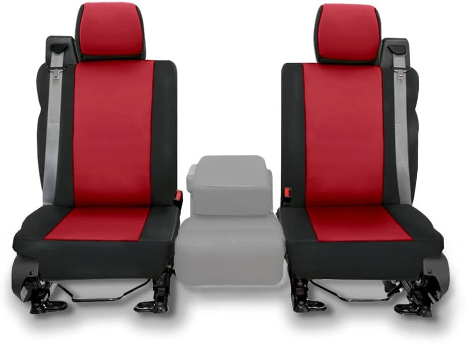 CarsCover Custom Fit 2004-2008 Ford F150 Pickup Truck Neoprene Car Front Seat Covers Red Rose & Black Sides Driver & Passenger Cover