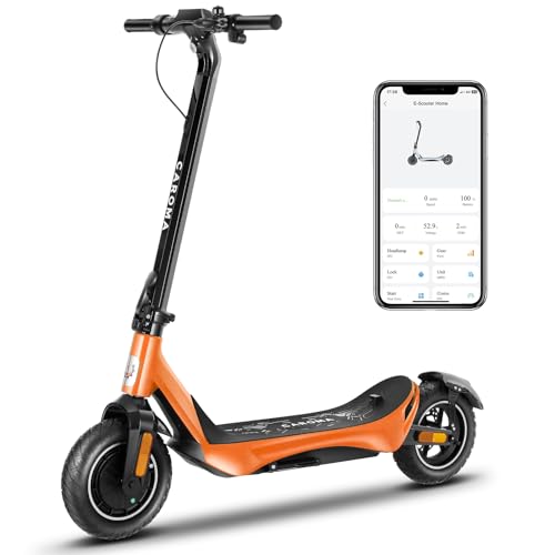 Caroma Electric Scooter Adults, 850W Motor, Max 36 Mph & 30-37 Miles Long Range, 10 Inch Run-Flat Tires, Folding E-Scooter with Dual Motor and Dual Brakes, Smart Control