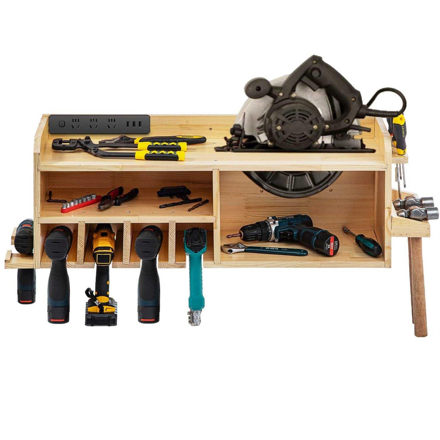 VEVOR Power Tool Organizer Wall Mount Drill Holder 4 Drill Hanging Slots Drill Charging Station - Shop Hardware Tools Online Store