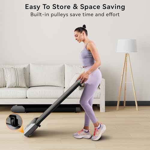 Superun Walking Pad Treadmill,Under Desk Treadmills for Home & Office,Portable 2.5 HP Treadmill with Remote Control&Smart Motion APP,300 Lbs Capacity