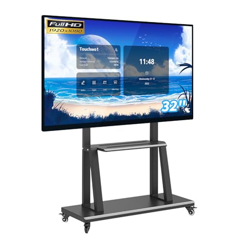 TouchWo Touchscreen Monitor Smart Board, FHD 1080P Interactive Whiteboard, Windows 10 Pro All-in-One Touchscreen Industrial PC for Office and Classroom