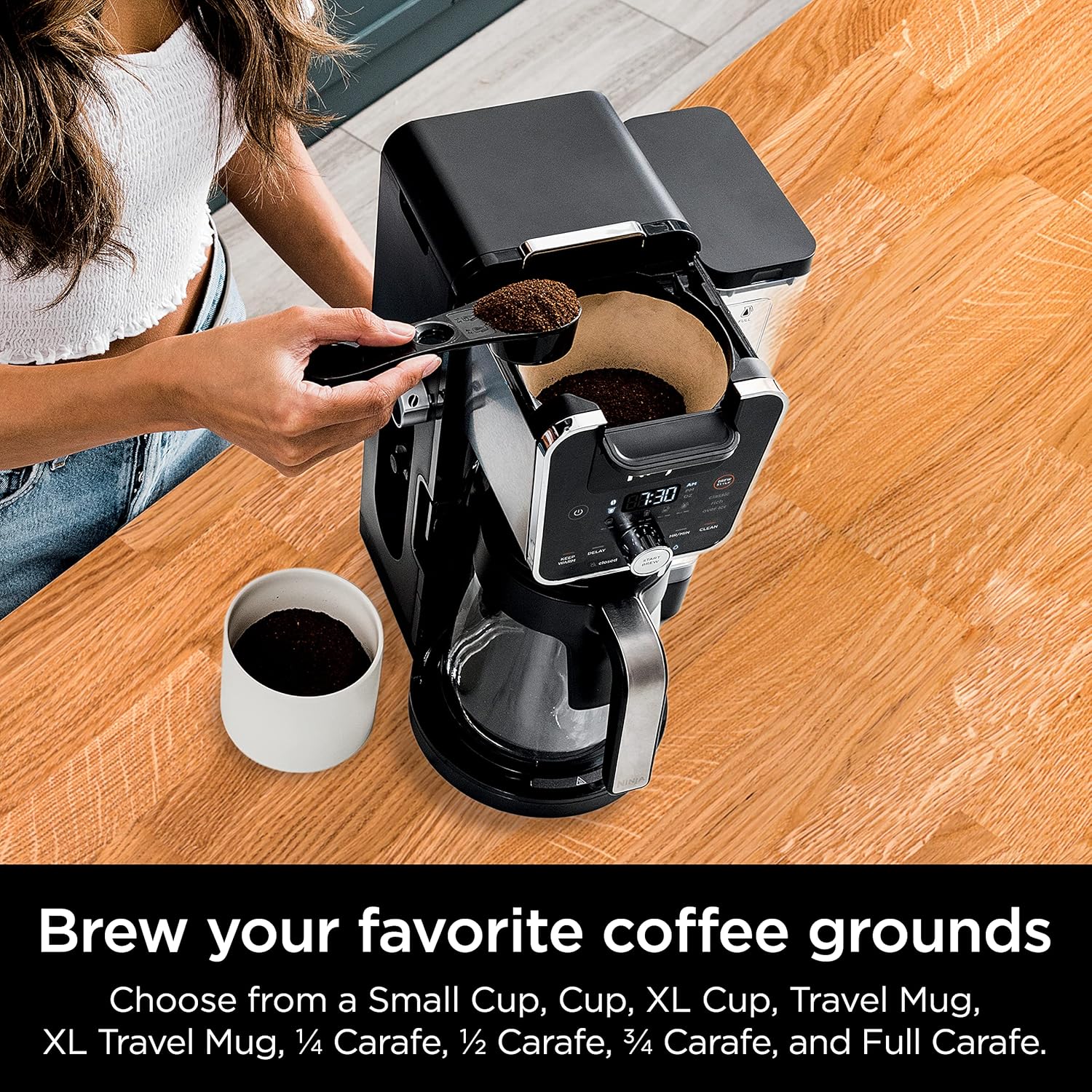 Ninja CFP201 DualBrew System 12-Cup Coffee Maker, Single-Serve for Grounds & K-Cup Pod Compatible, 3 Brew Styles, 60-oz. Water Reservoir & Carafe, Black