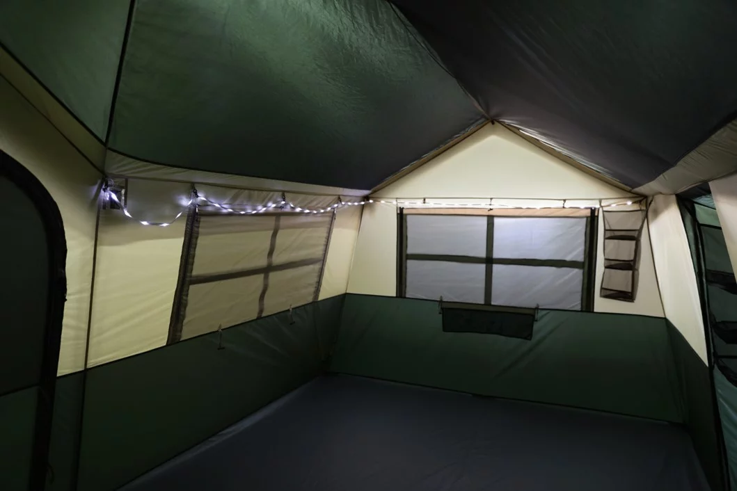 Ozark Trail Hazel Creek 12 Person Cabin Tent, 3 Rooms, Green