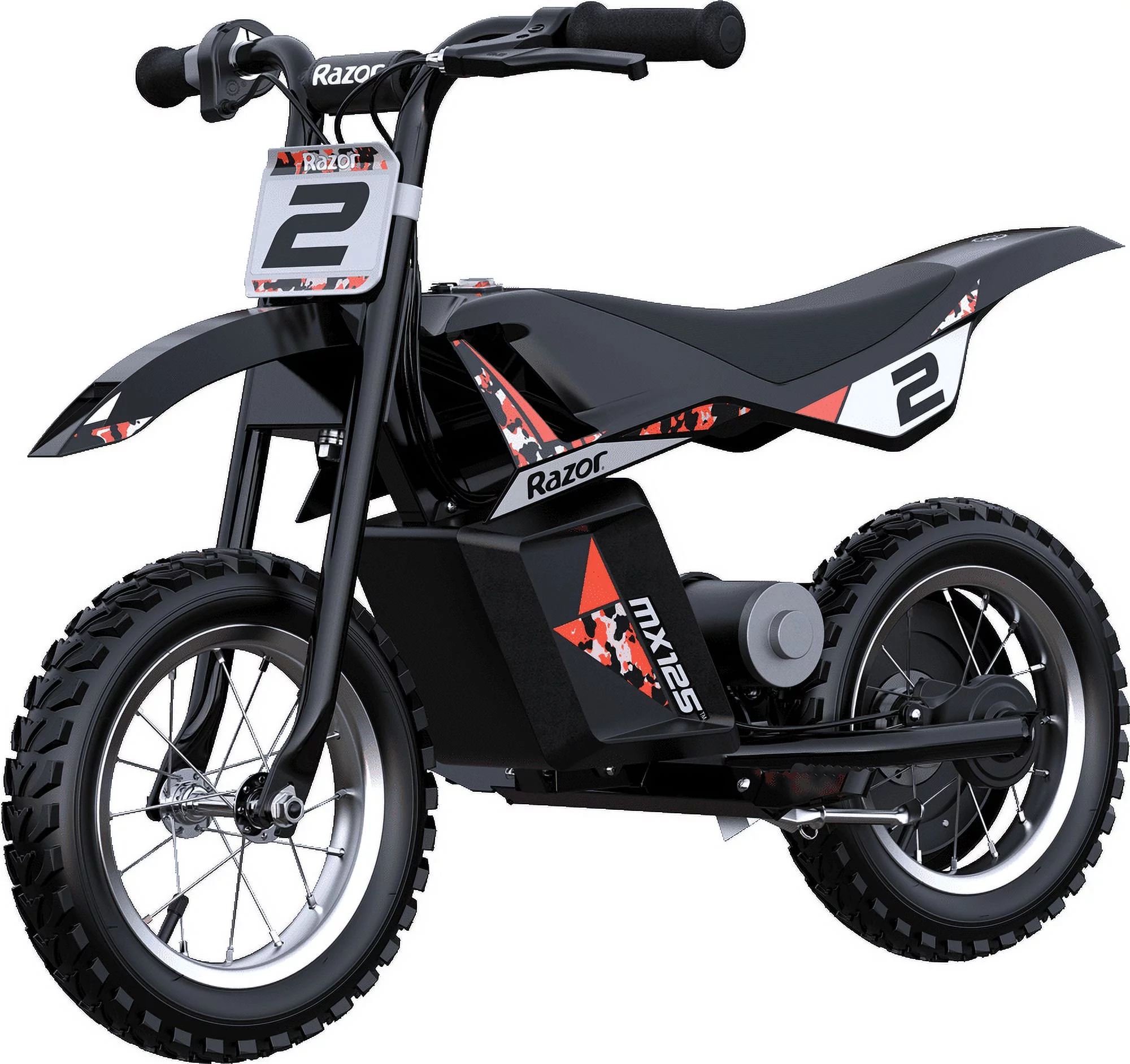 Razor Miniature Dirt Rocket MX125 Electric-Powered Dirt Bike - Black with Decal Included, Recommended For Kids 7+ Between 40 and 80 lbs