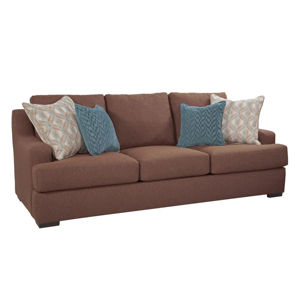 American Furniture Classics Model 8-010-A65V2 Earthtone Cinnamon Sloped Track Arm Sofa