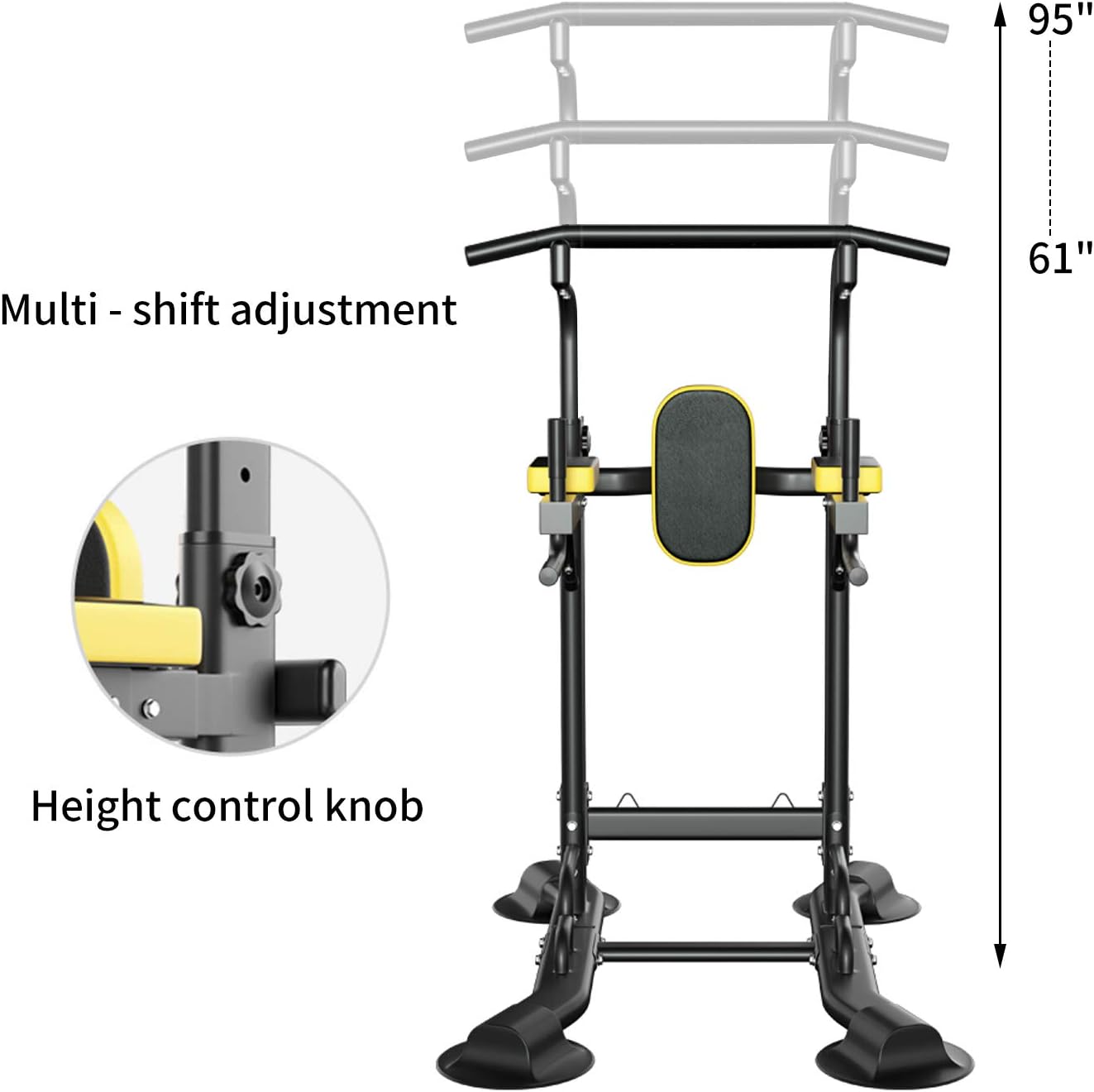 Ainfox Power Tower, Pull Up Bar Tower Dip Stands for Home Gym Strength Training Workout Equipment
