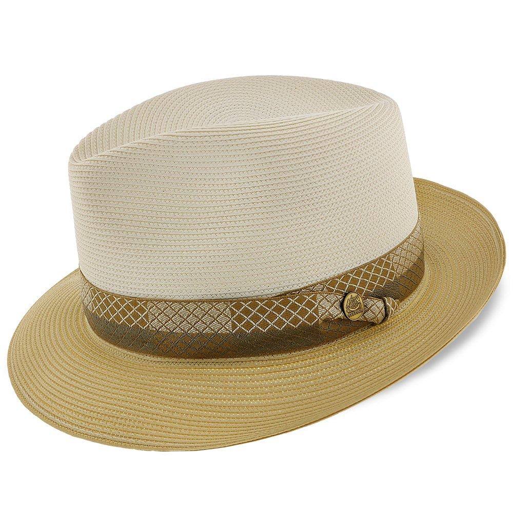 Andover - Stetson Milan Straw Fedora Hat - TSANDV - Ivory/Cognac - 7 1/2