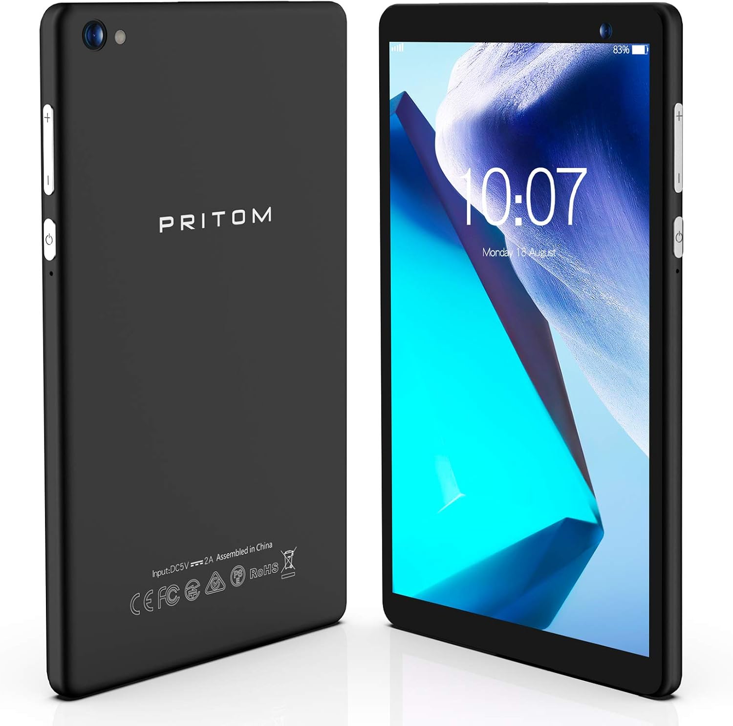 PRITOM Tablet 7 inch, Android 9.0 Tablet PC with 2 GB RAM, 32 GB Storage, Quad-Core Processor, IPS HD Display, Wi-Fi,Bluetooth, Dual Camera, Android Tablet with Cover Case (Black1) Pack of 2