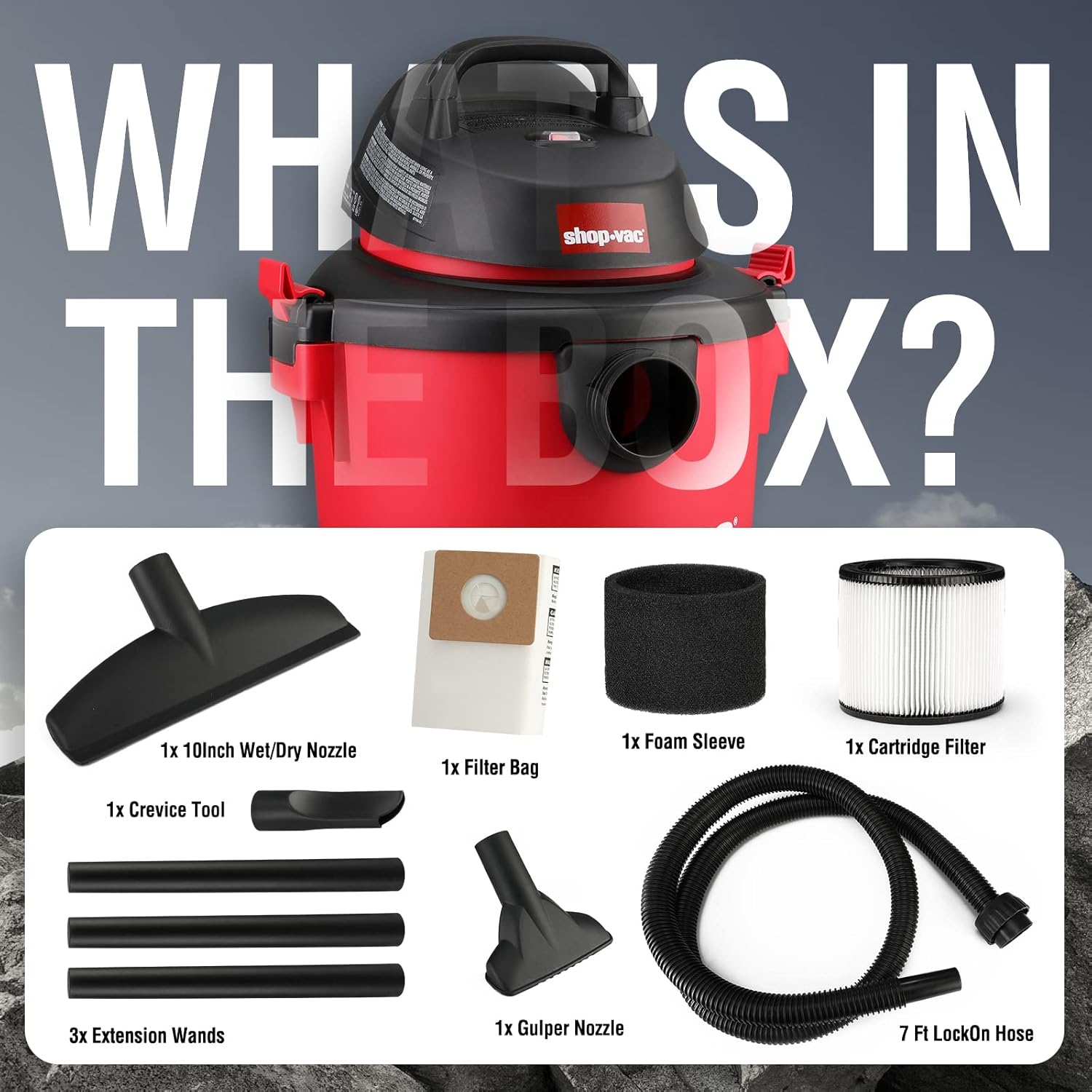 Shop-Vac 5 Gallon 2.0 Peak HP Wet/Dry Vacuum 2PC Car Cleaning Kit