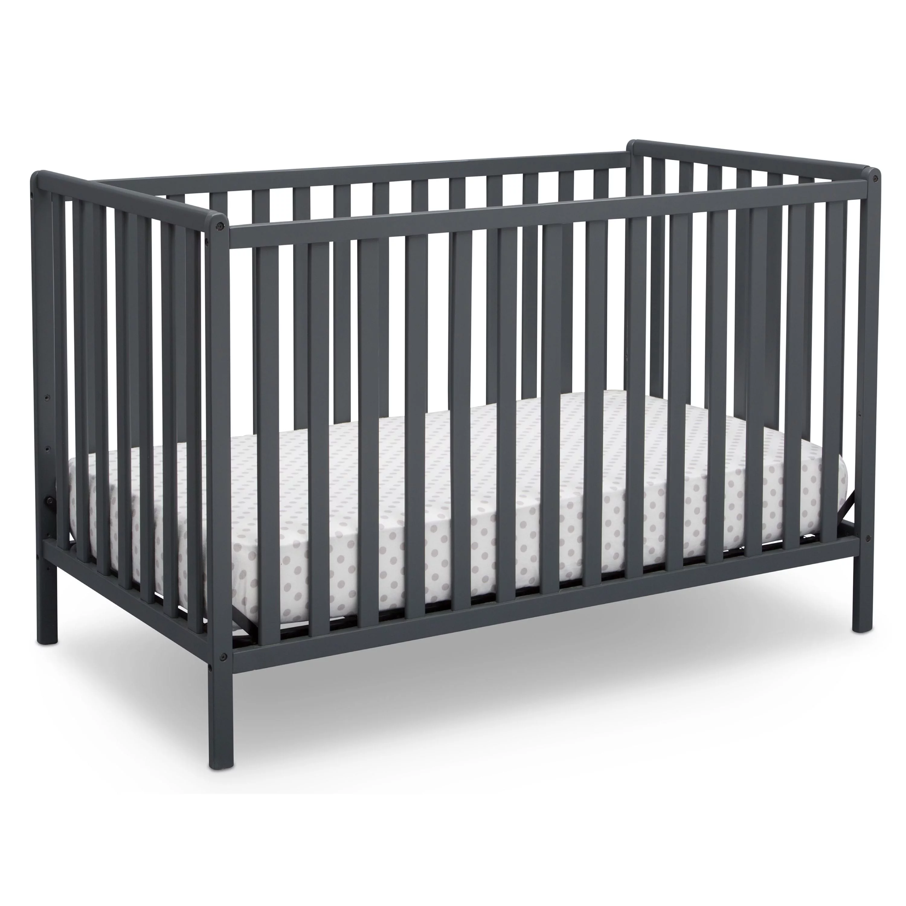 Delta Children Heartland 4-in-1 Convertible Baby Crib, Charcoal Gray