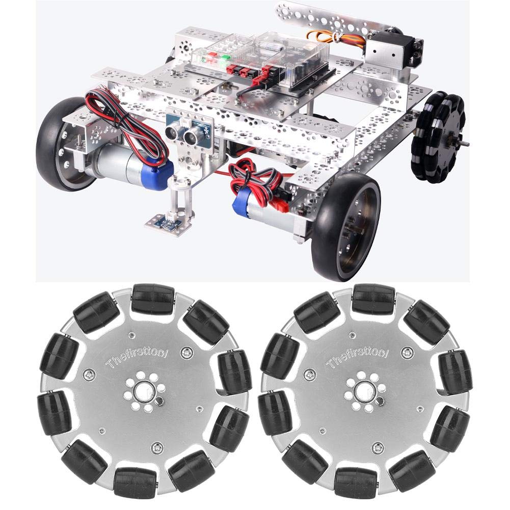 2Pcs 4 Inches Robot Omnidirectional Wheel Set, High Precision Omni-Directional Universal Wheel with Assembly Pad for Industrial Robot,Industrial Robots and Accessories Pack of 2