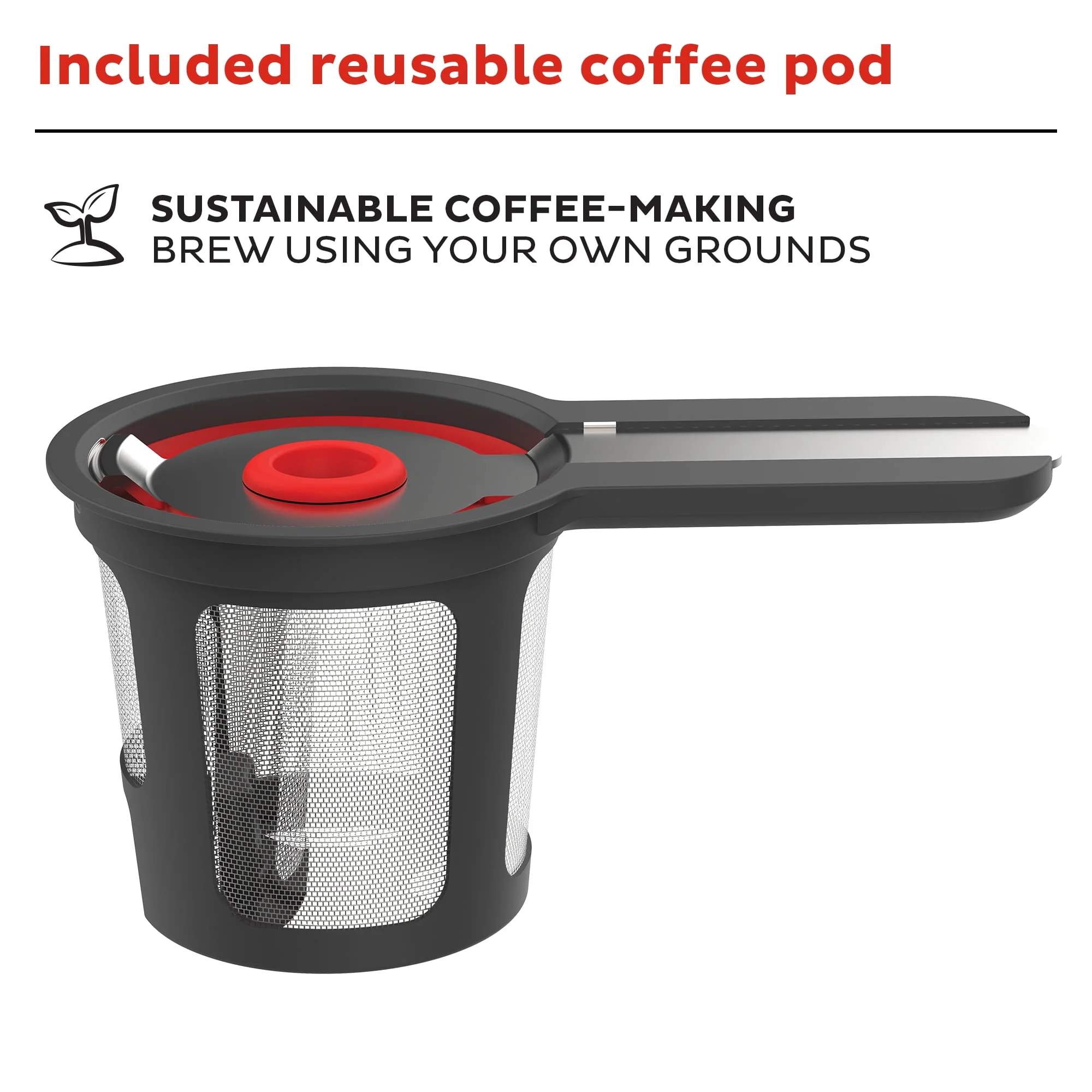 Instant Solo Café 2-in-1 Single Serve Coffee Maker for K-Cup Pods and Ground Coffee, Black