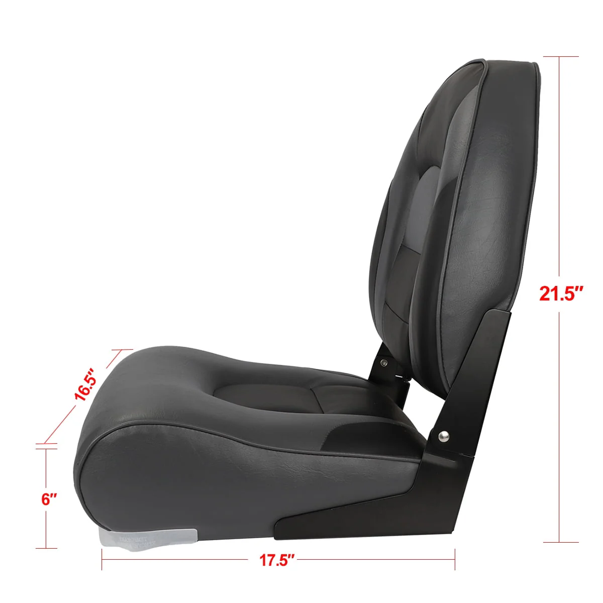 NORTHCAPTAIN S1 Pro Premium High Back Folding Boat Seat,Stainless Steel Screws Included,Charcoal/Black(2 Seats)