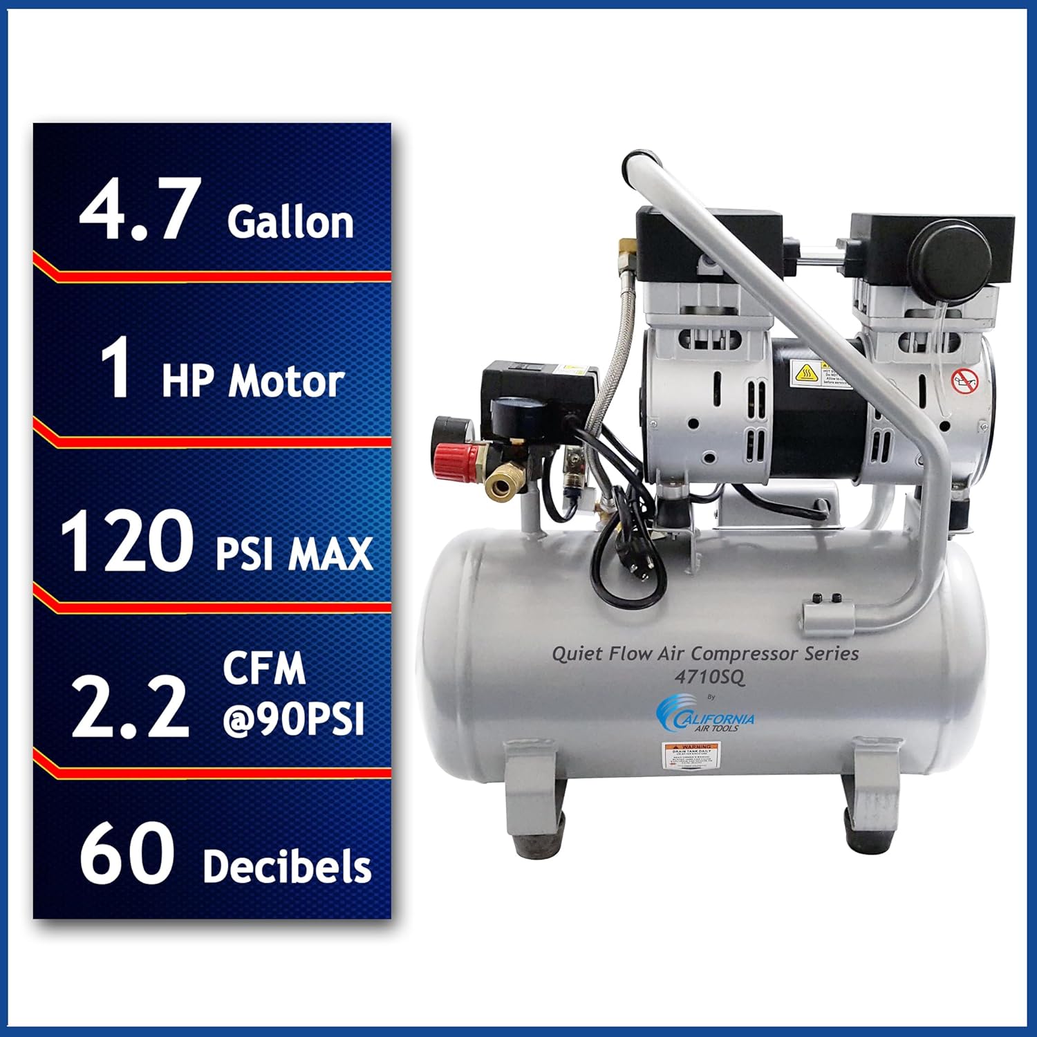California Air Tools 4710SQ Quiet Compressor 4.7 gallons 60 dB