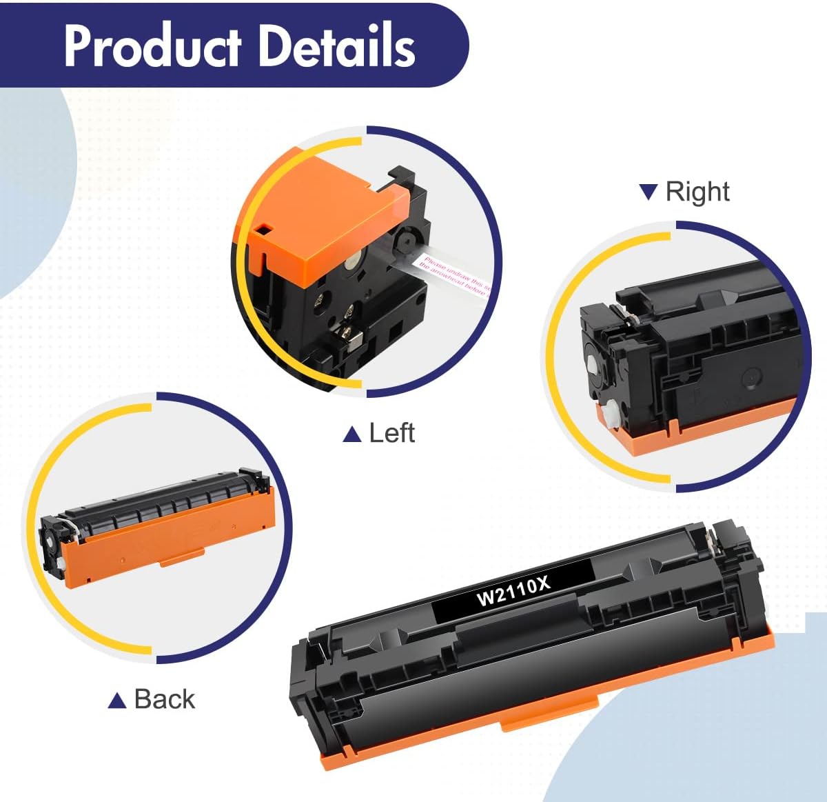INFITONER Compatible 206X Toner Cartridge Replacement for HP 206X 206A 206 W2110X W2110A Color Pro MFP M283fdw M255dw M283cdw M283 M255 Printer Ink High Yield (Black Cyan Yellow Magenta, 4-Pack)