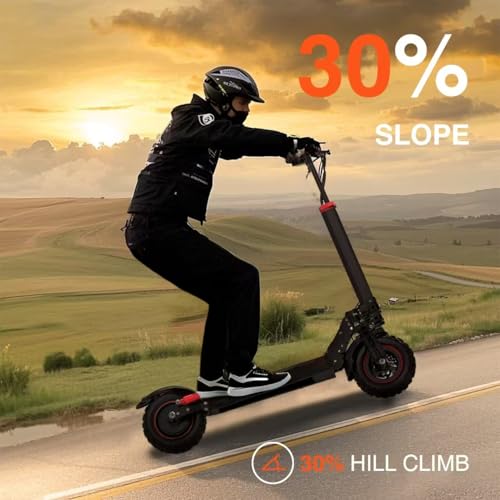 Electric Scooter Adults, 48V 18AH/21AH Battery, 1200W Motor, 35 Mph Top Speed W/ 35 Miles Max Range, 11" Off Road Vacuum Wide Tire, Foldable E Scooter with Seat, Dual Suspension
