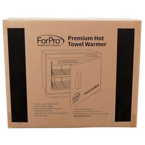 ForPro Professional Collection Premium Hot Towel Warmer, 23L Extra Large Capacity, Two Stainless Steel Racks, White