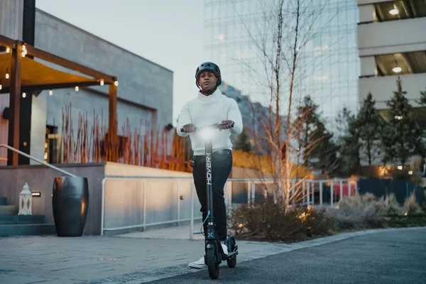 Hover-1 Blackhawk Electric Scooter with LED Headlights, 15 MPH Max Speed, 220 lbs Max Weight, 28 Miles Max Distance, Black, UL 2272 Certified
