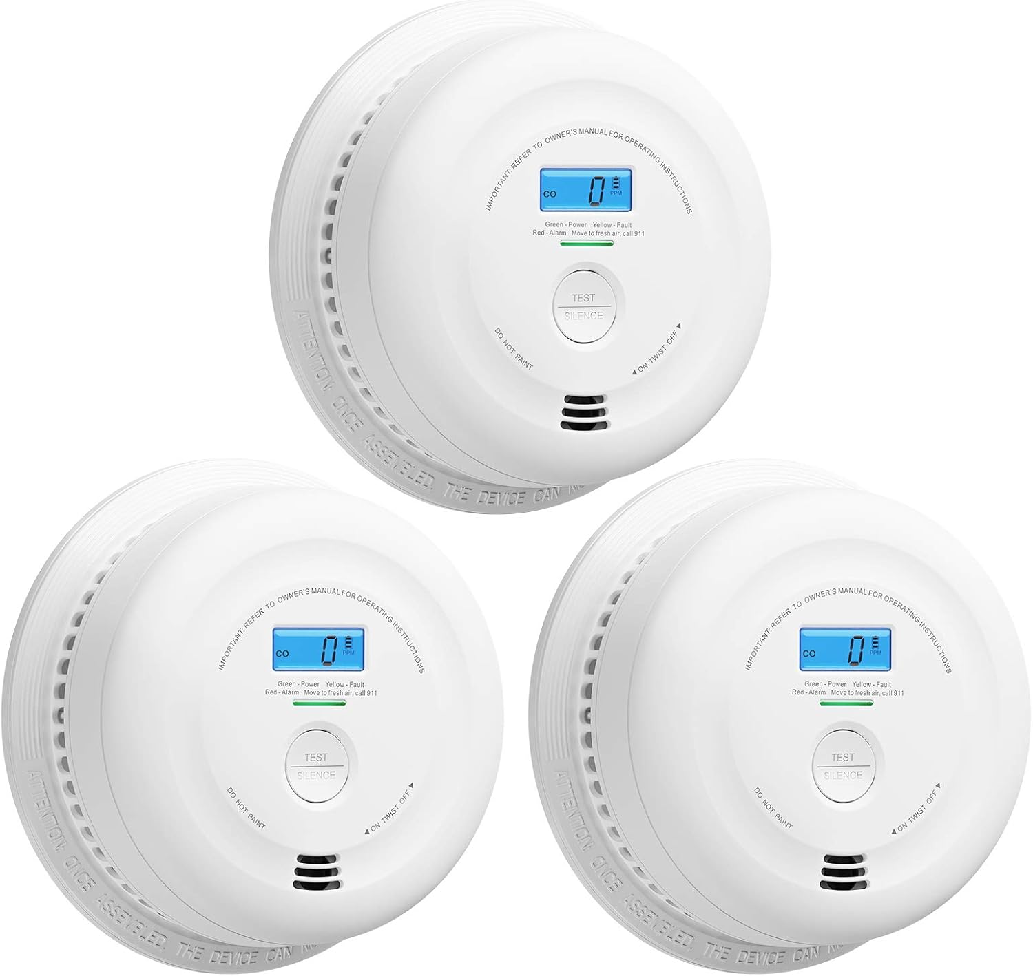 X-Sense 10-Year Battery Smoke and Carbon Monoxide Detector with LCD Display, Dual Sensor Smoke and CO Alarm Complies with UL 217 & UL 2034 Standards, Auto-Check, SC08, Pack of 5