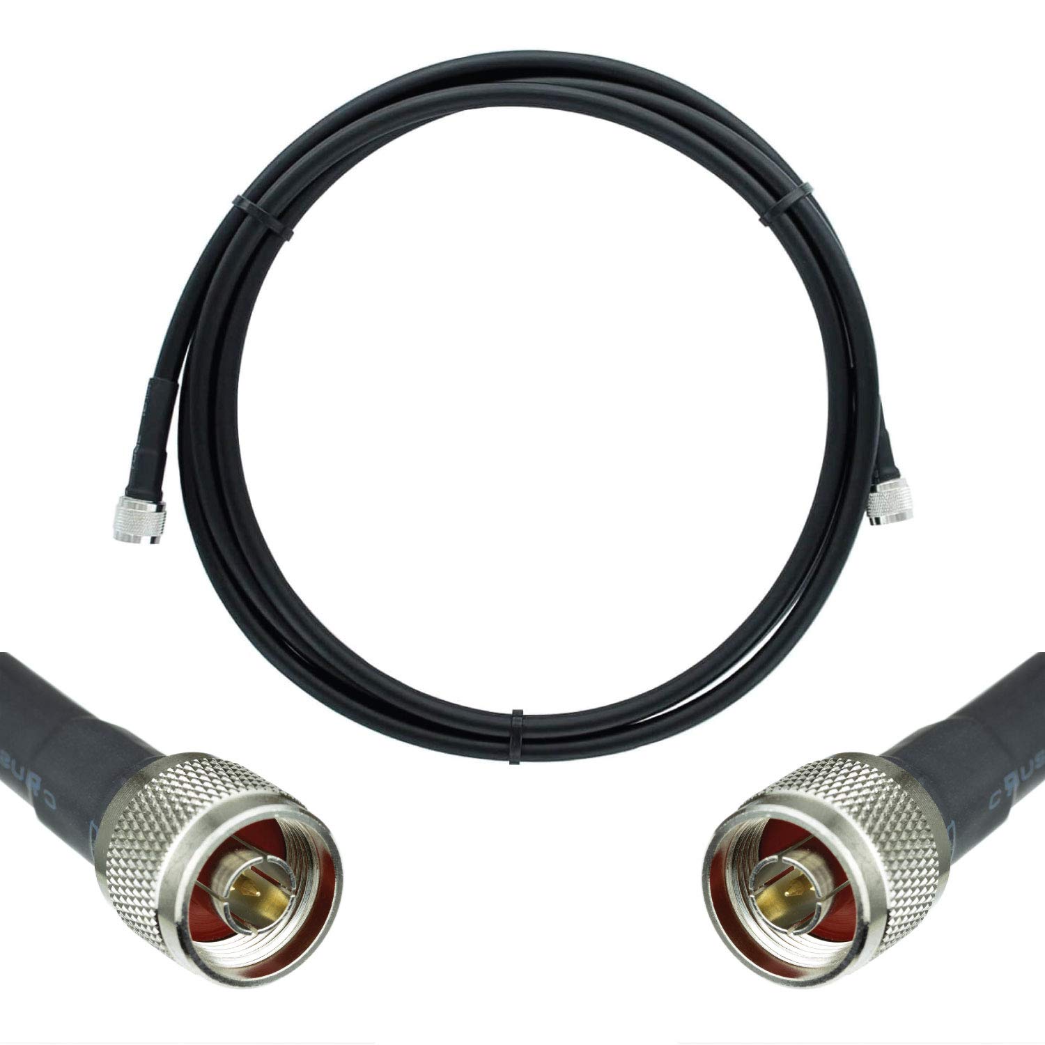 Bolton400 -LMR?400 Equivalent Coaxial Cable 100ft - Heavy Duty Ultra Low Loss Coax Cable 50ohm - N Male to N Male - 100 feet Black - for Home and Commercial Signal Booster Installations