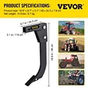 VEVOR Hitch Mounted Ripper, 18" Shank Length Box Scraper Shank, 4 Hole Site Box Blade for Tractor, 2 Locating Pins Ripper Shank, 2 Plough Tips Box Blade Shank Teeth Pack of 2
