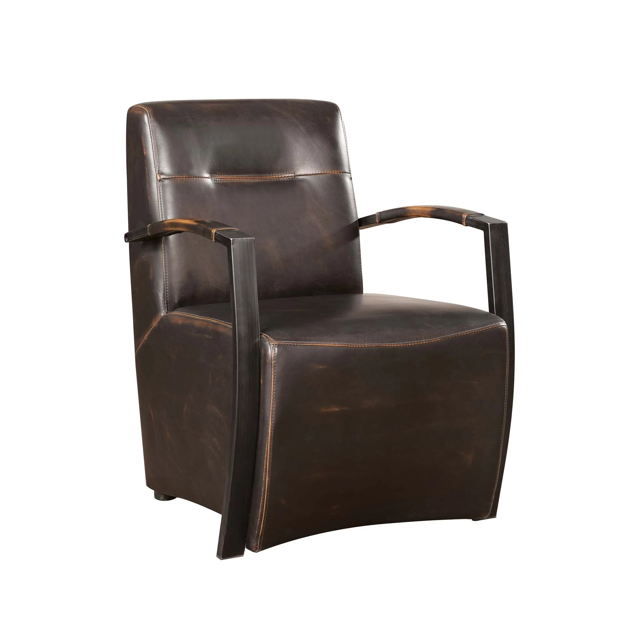 Industrial Brown and Grey Accent Chair