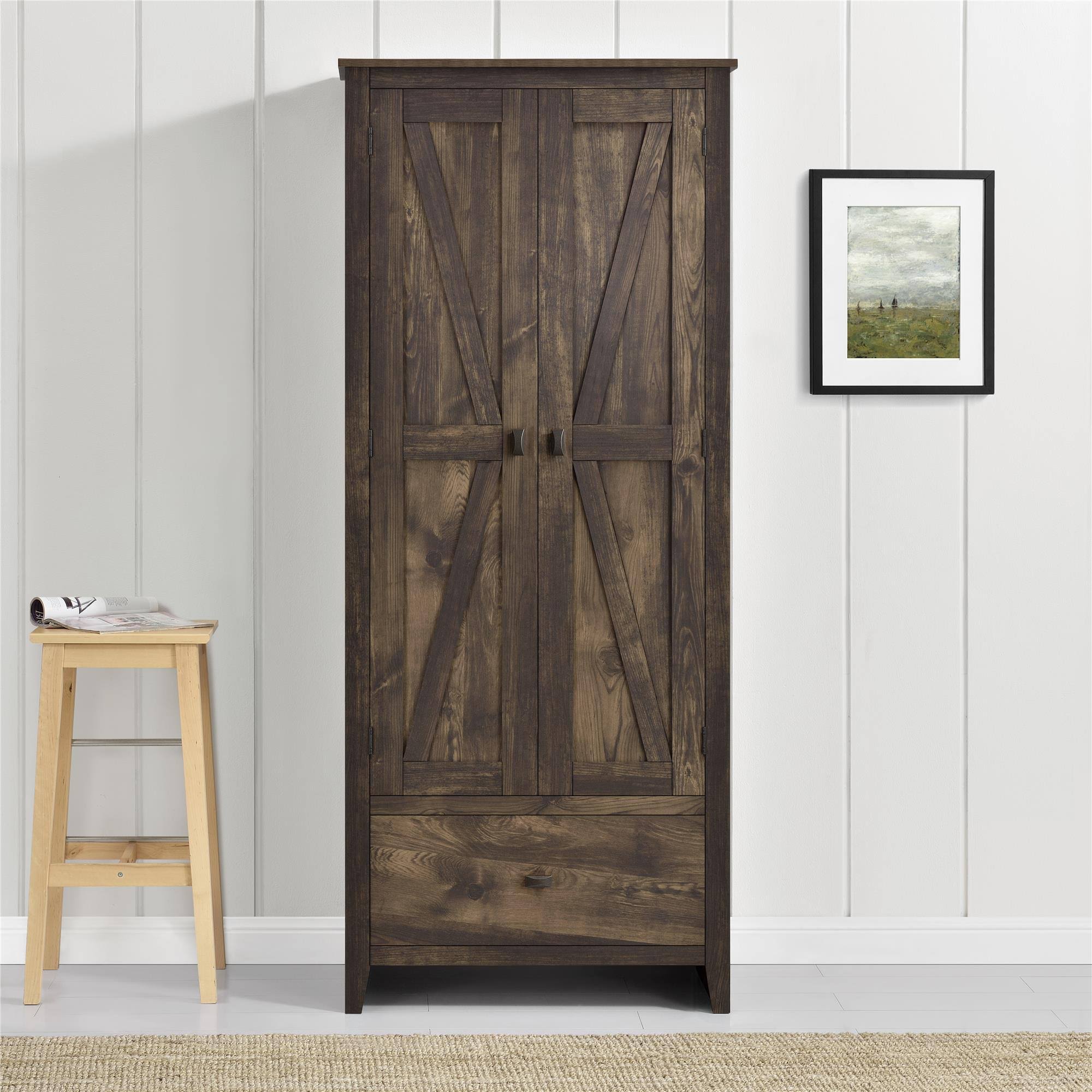 Farmington 30x22 Wide Storage Cabinet, Rustic