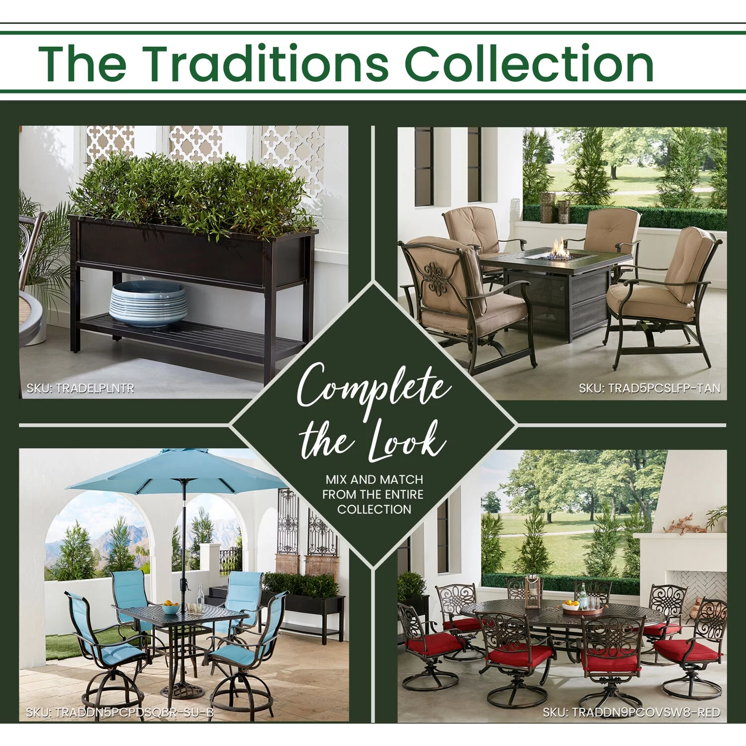 Hanover Traditions 5-Piece Outdoor High Dining Fire Patio Set, 4 Counter-Height Padded Sling Swivel Chairs and Slat-Top Gas Fire Pit Aluminum Table, Brushed Bronze Finish, Rust-Resistant, All-Weather - Curated Treasures Market