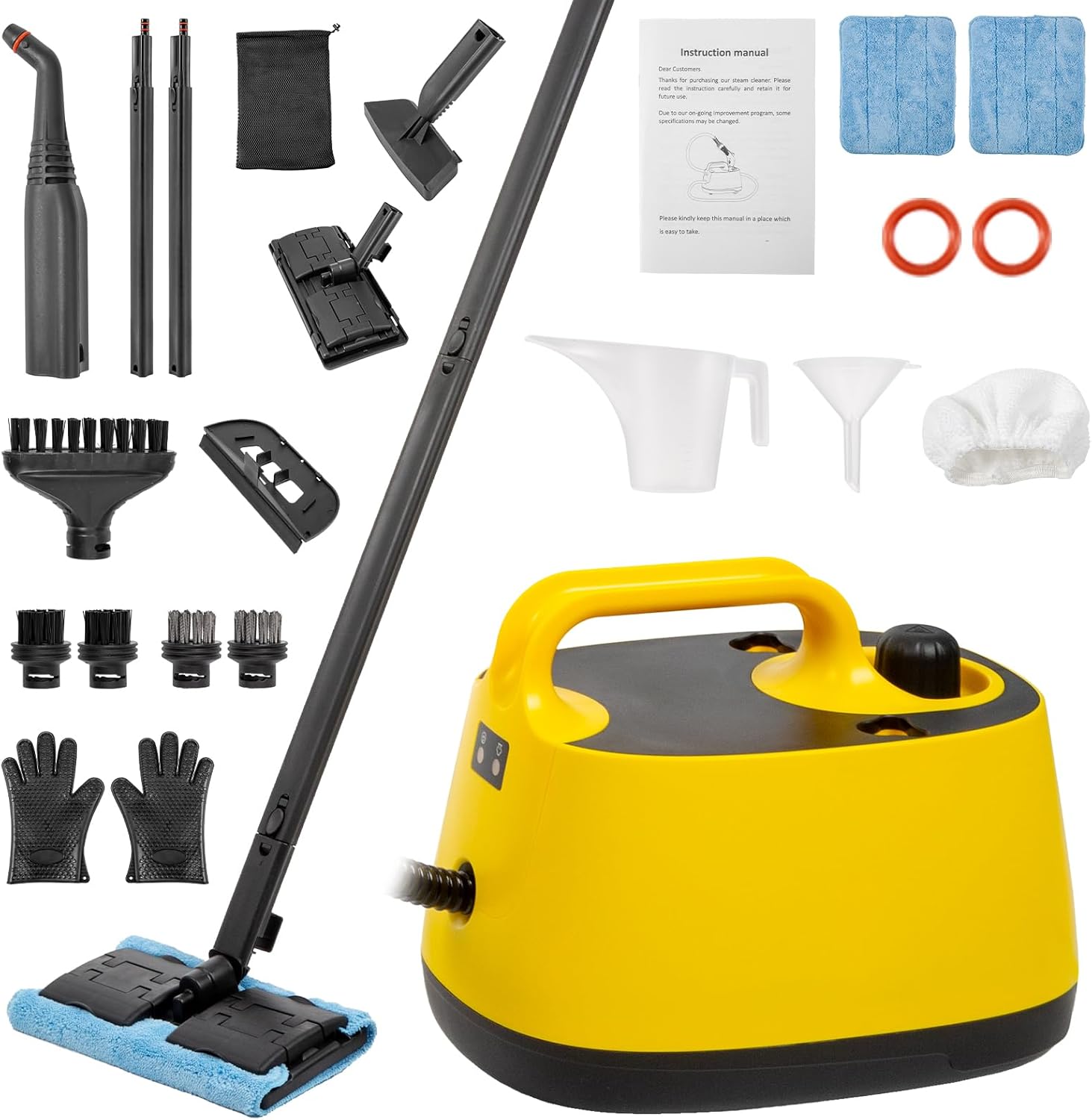Dyna-Living 1500W High Pressure Steam Cleaner for Home Use 4.0 BAR Handheld Steamer Cleaning for Car Detailing 215°F High-Temperature Steam Cleaner for Upholstery Floor Steam Cleaner with 1.5L Tank