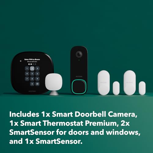 ecobee Smart Thermostat Premium with Siri and Alexa and Built in Air Quality Monitor and Smart Sensor with SmartSensor for Doors and Windows
