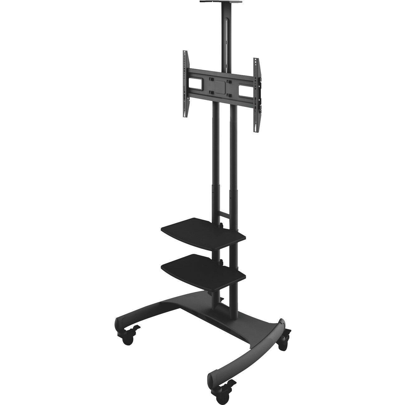 Kanto Mobile TV Mount with Two Adjustable Shelves for 37 inch to 65 inch TVs, Black MTM65PL2