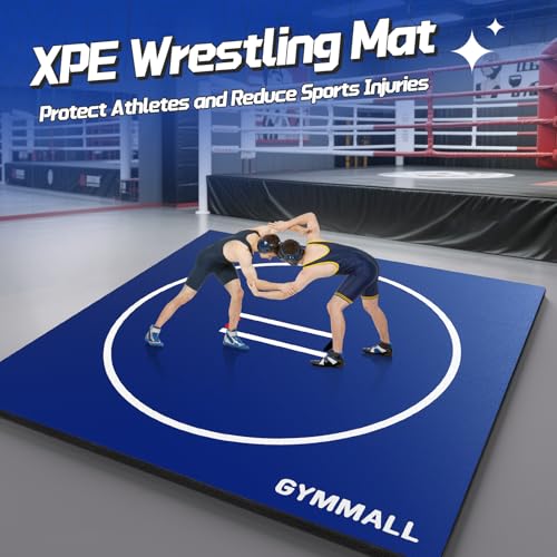 Wrestling Mat 6.6'x10'/10'x10' for Home Outdoor Indoor, 1.2" Thick Foldable XPE Jiu Jitsu Floor Exercise Mat for Gymnastics, PE Training, BJJ, MMA, Martial Art, Grappling, Judo, Boxing, Yoga