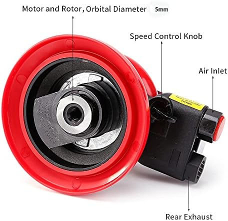 Pneumatic Sander 5",3/16" Da Sander,Air Powered Random Orbit Sander for Auto body Automotive,Wood Working Pack of 2