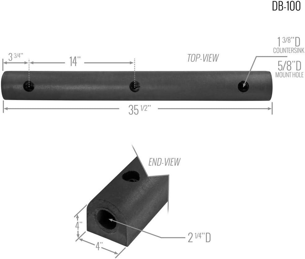 Rage Powersports Guardian DB-100 35.5" x 4" Heavy Duty Industrial Rubber Dock Bumper Pack of 2