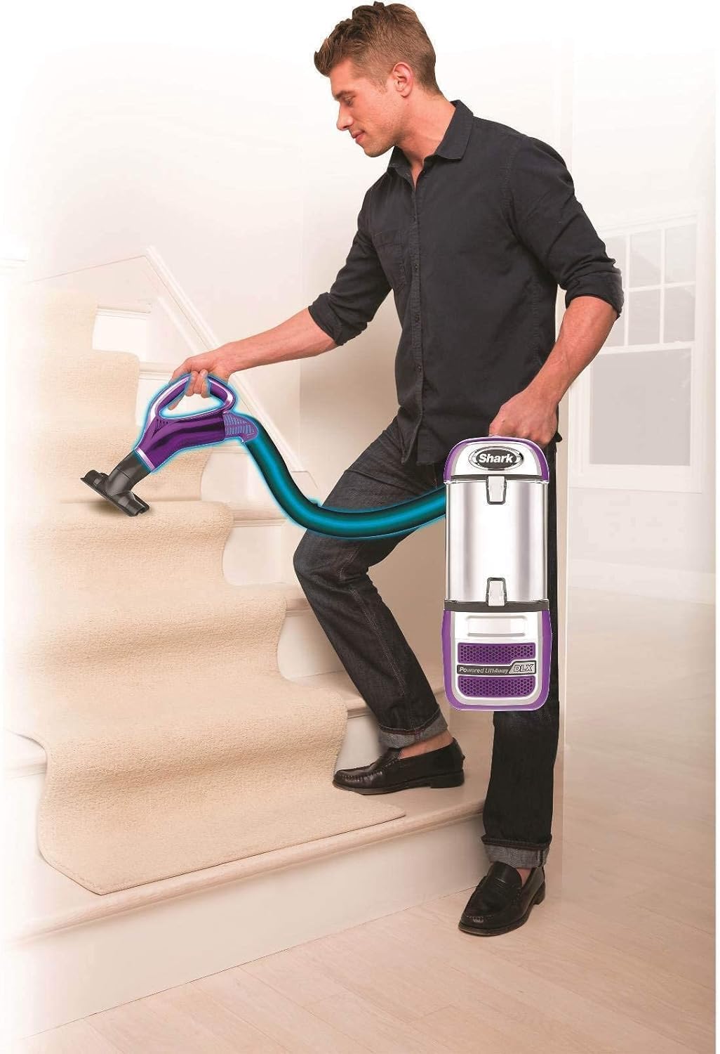 Shark NV586 Powerful Suction Navigator Powered Lift-Away Upright Vacuum For Floor Cleaning Hardwood Tile Carpet Multi-Surface Pets (Renewed)