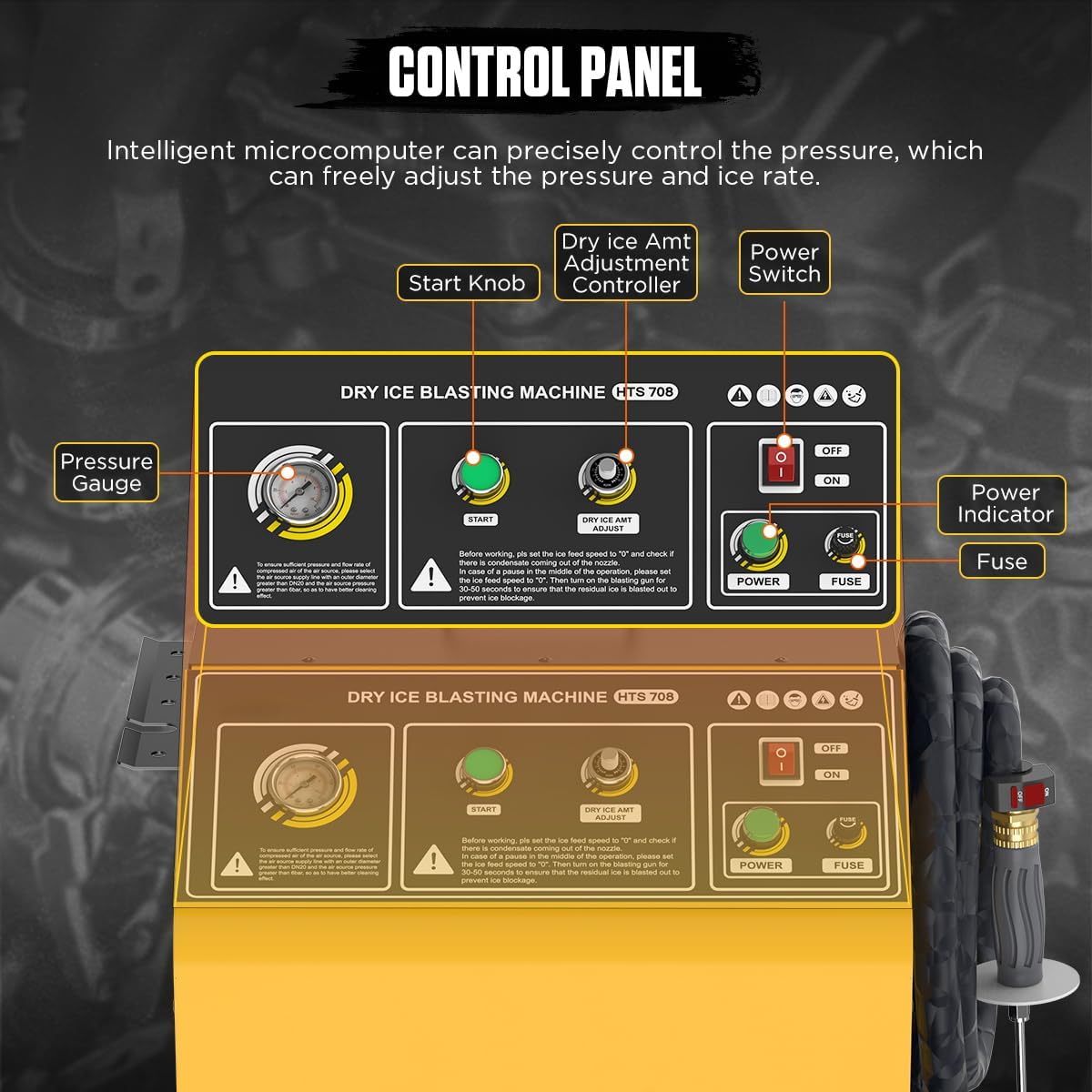 Dry Ice Blasting Machine, Automotive Dry Ice Cleaning Machine, Dry Ice Blast Cleaner for Cars Aviation Industrial