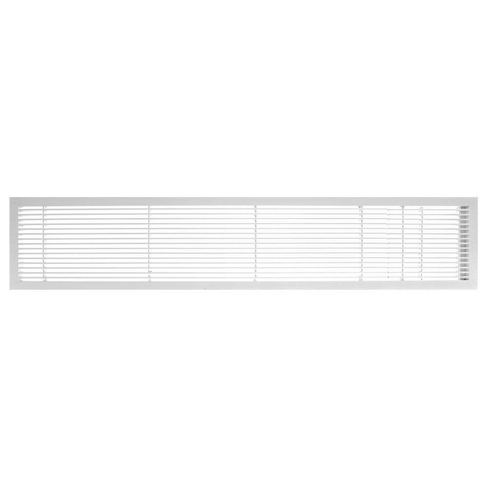 Architectural Grille 100062413 AG10 Series 6x22 x 24x22 Solid Aluminum Fixed Bar Supply/Return Air Vent GRILLE, White-Gloss with