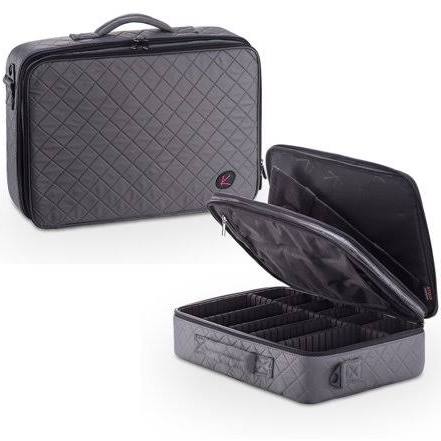 KIOTA Makeup Case Cosmetic Travel Storage Organizer Bag with Dividers (Slate), Grey