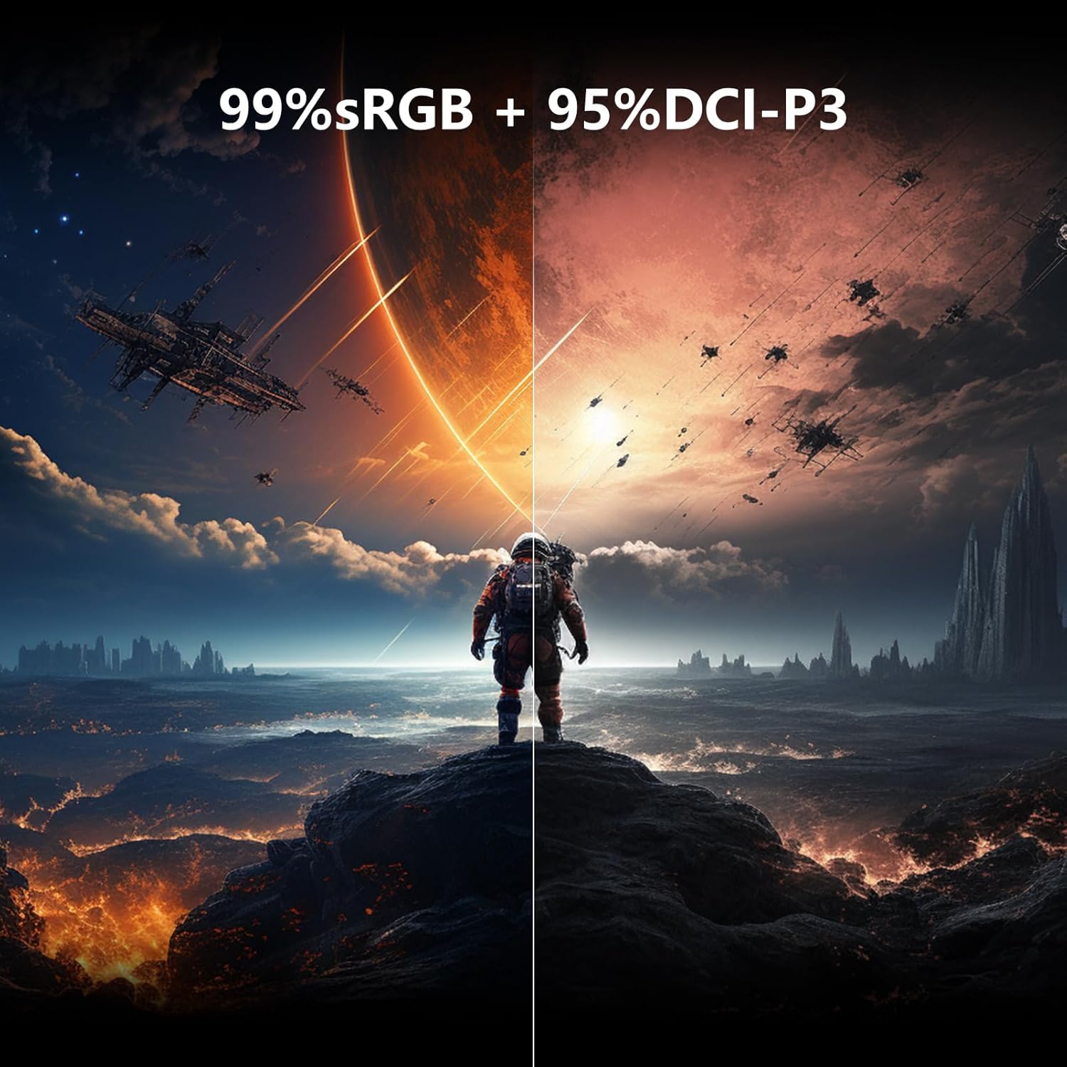 INNOCN 27 Inch QHD 2560 x 1440p 180Hz Fast IPS Gaming Monitor, FreeSync, 1ms, Extreme Low Motion Blur, 99% sRGB, 2 x HDMI 2.1 | 2 x DP 1.4 | Height/Pivot Stand, Black